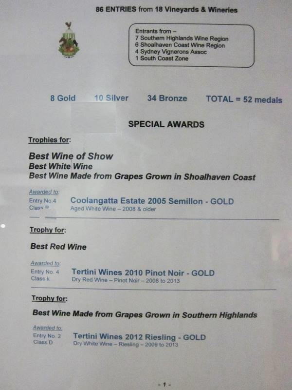 2014 South Coast Wine Show,South Coast Wine Show,Cupitt's,Coolangatta Estate,Bawley Vale Estate,show,fern gully